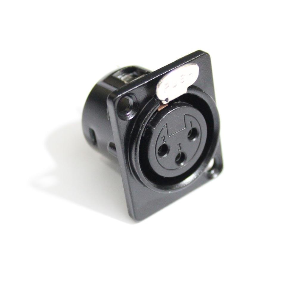 ProX Panel Mount XLR-3 PIN Female Black.
