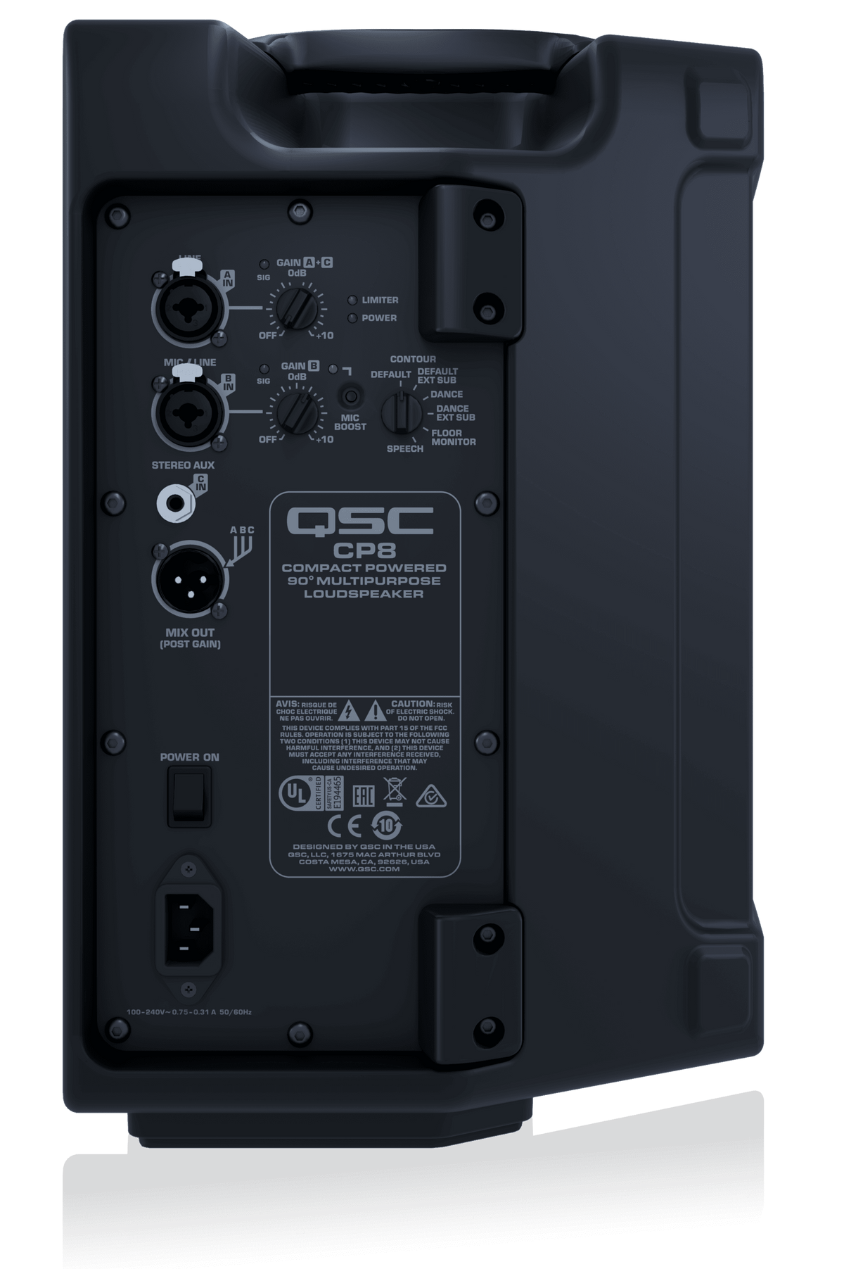 QSC CP8 - 1000 Watt 8-inch 2-Way Compact Powered Loudspeaker (Single).