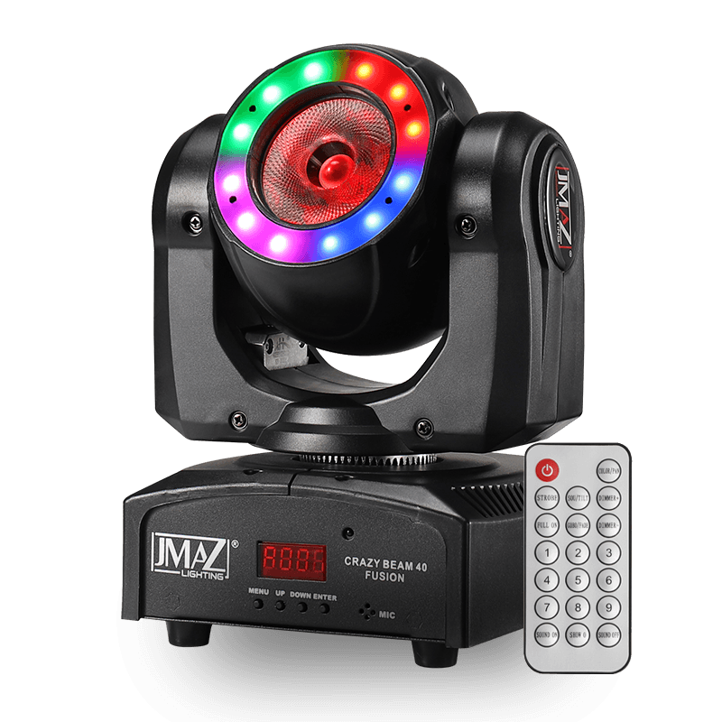 JMAZ CRAZY BEAM 40 FUSION - 60W RGBW LED Moving Head w/ Ring Effect.