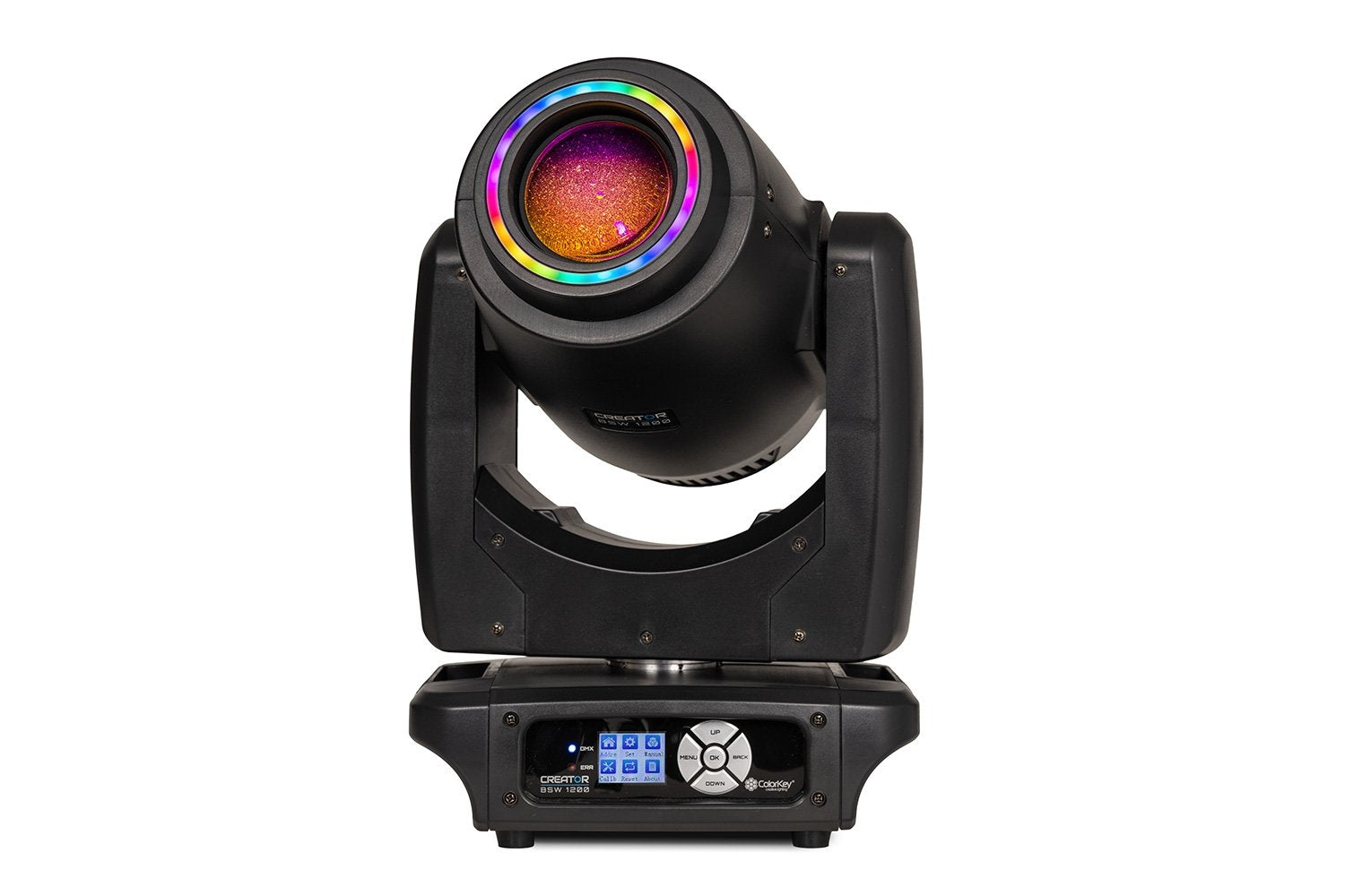 Colorkey Creator BSW 1200 - 200W LED Hybrid Moving Head Luminaire Blending Beam, Spot, and Wash Functionality.