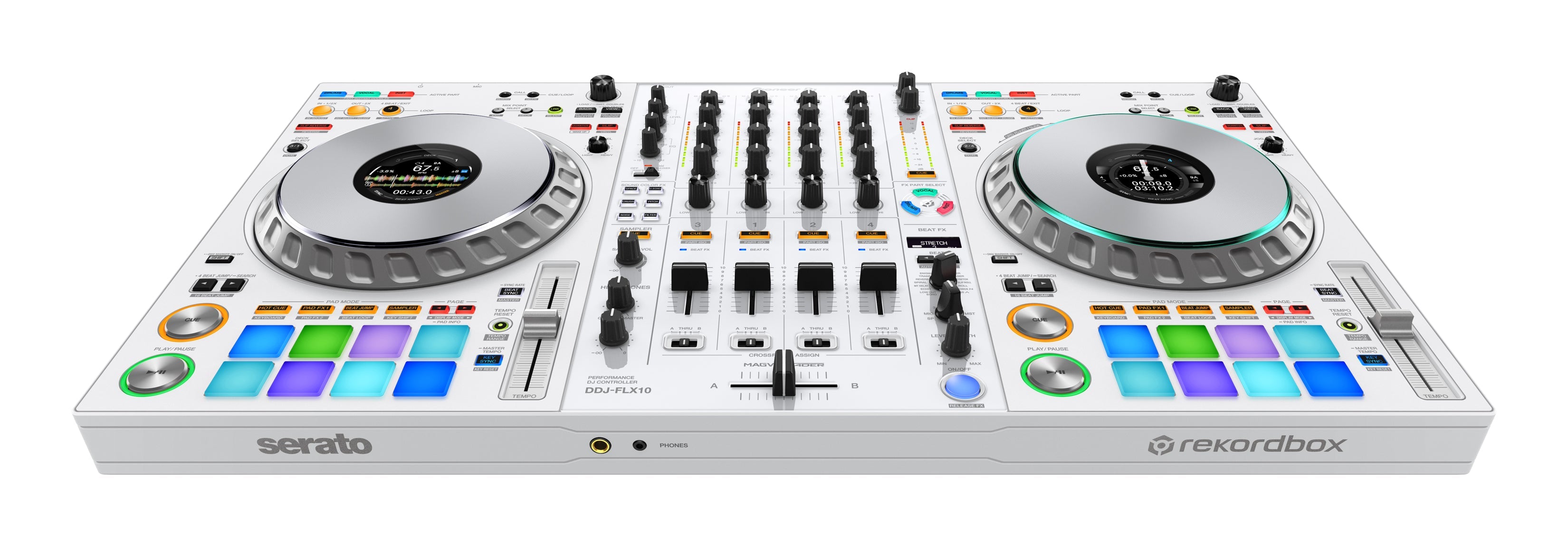 Pioneer DJ DDJ-FLX10-W - 4-channel DJ controller for Rekordbox & Serato (White, Limited Edition) - Open Box