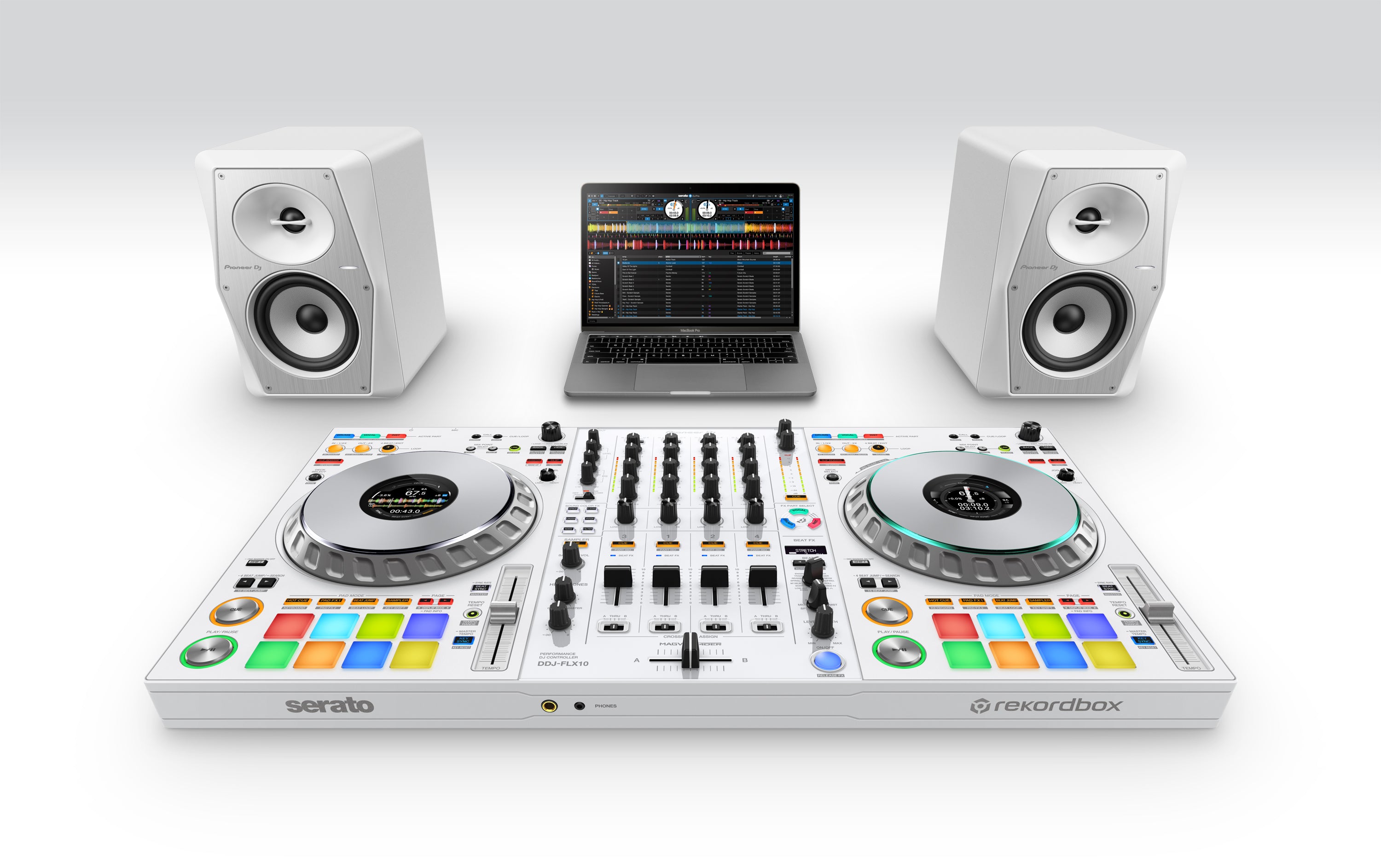 Pioneer DJ DDJ-FLX10-W - 4-channel DJ controller for Rekordbox & Serato (White, Limited Edition)