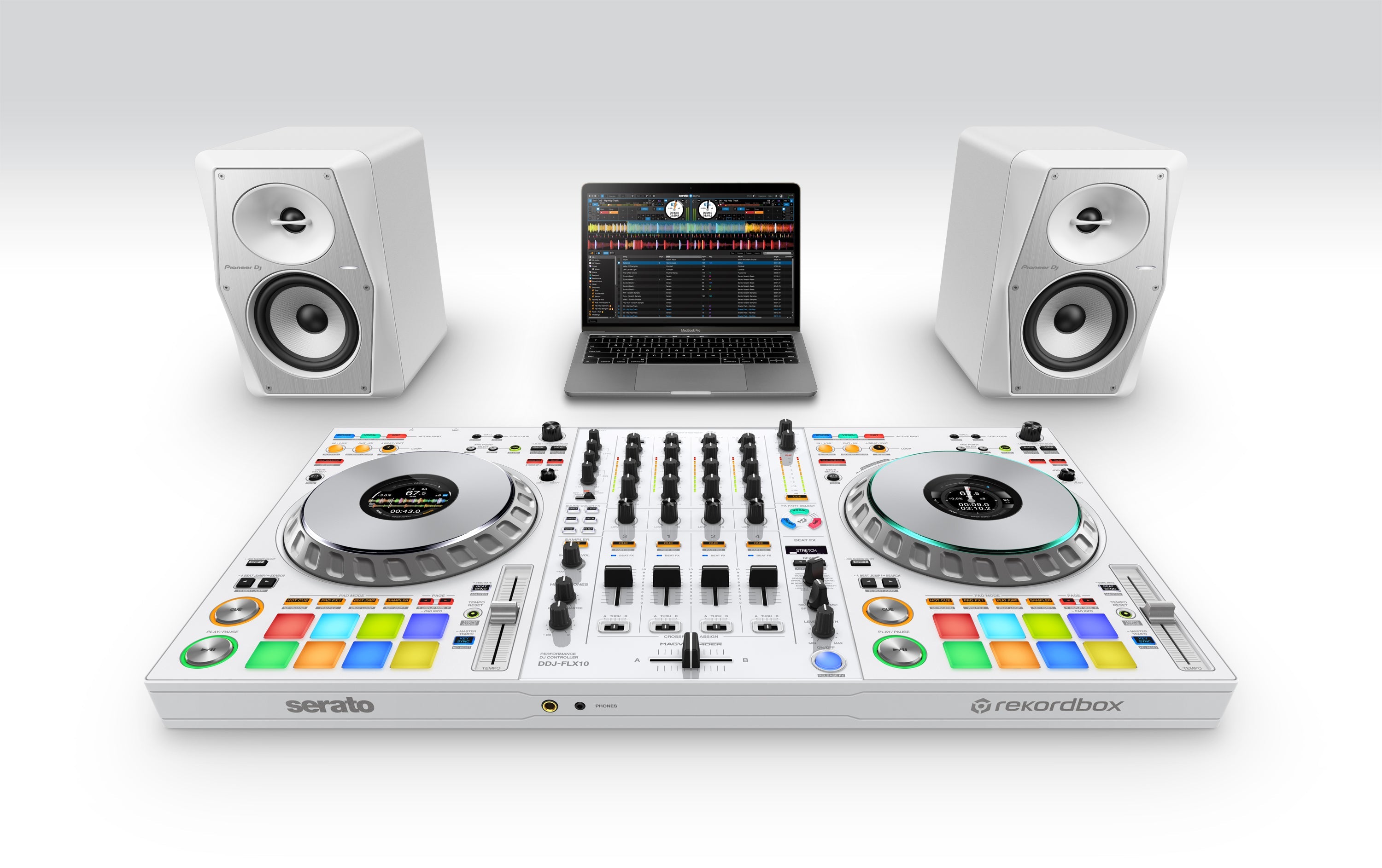Pioneer DJ DDJ-FLX10-W - 4-channel DJ controller for Rekordbox & Serato (White, Limited Edition) - Open Box