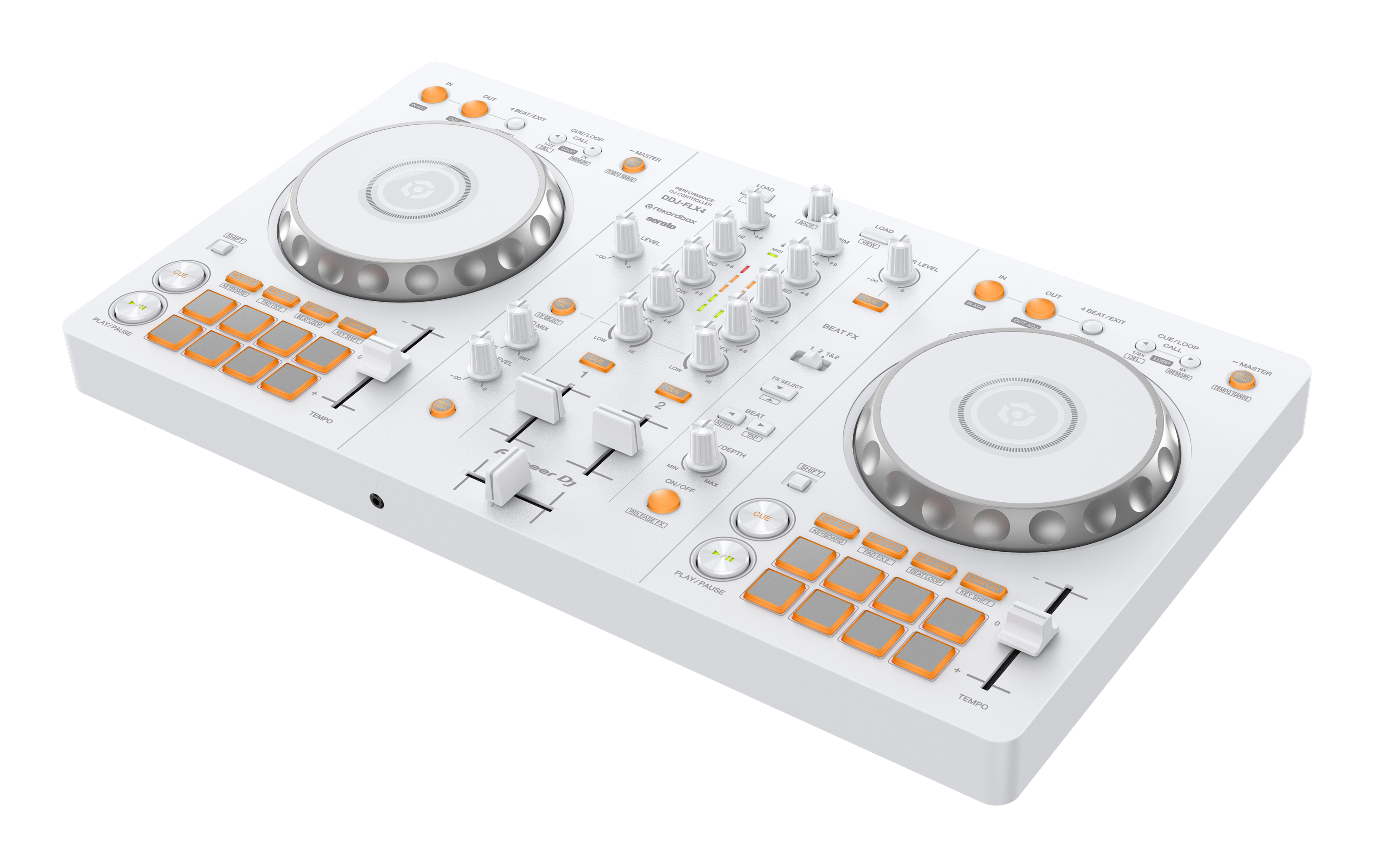 Pioneer DJ DDJ-FLX4-W - 2-Channel DJ Controller for Serato, Rekordbox and djay, Limited White Edition