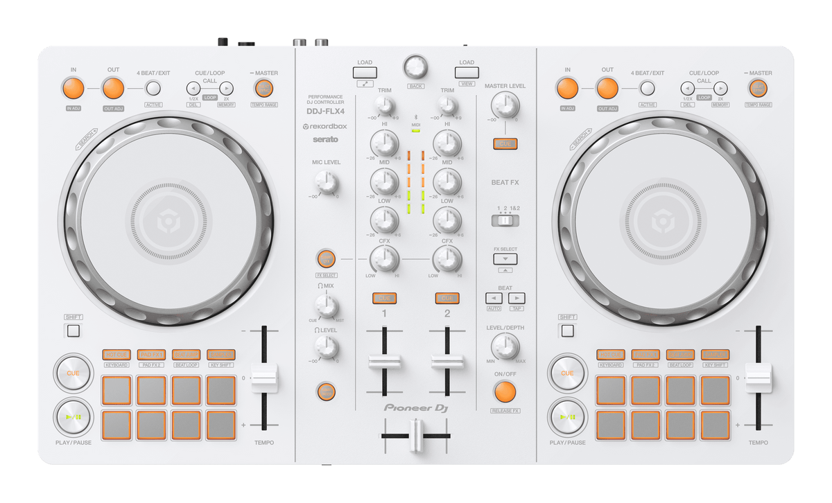 Pioneer DJ DDJ-FLX4-W - 2-Channel DJ Controller for Serato, Rekordbox and djay, Limited White Edition.