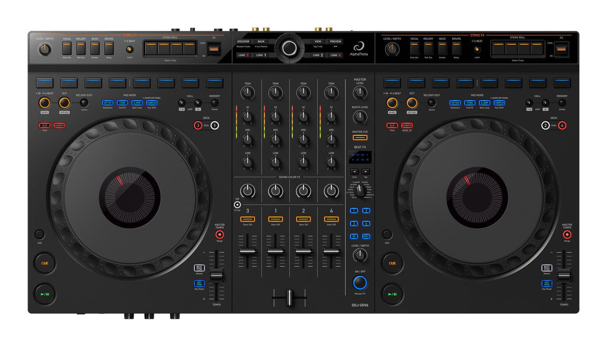 AlphaTheta DDJ-GRV6 - 4-channel Performance DJ Controller.