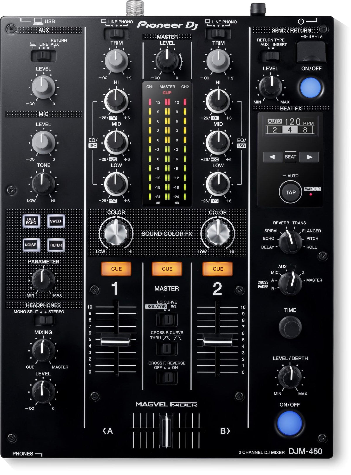 Pioneer DJ DJM-450 - 2-Channel DJ Mixer.