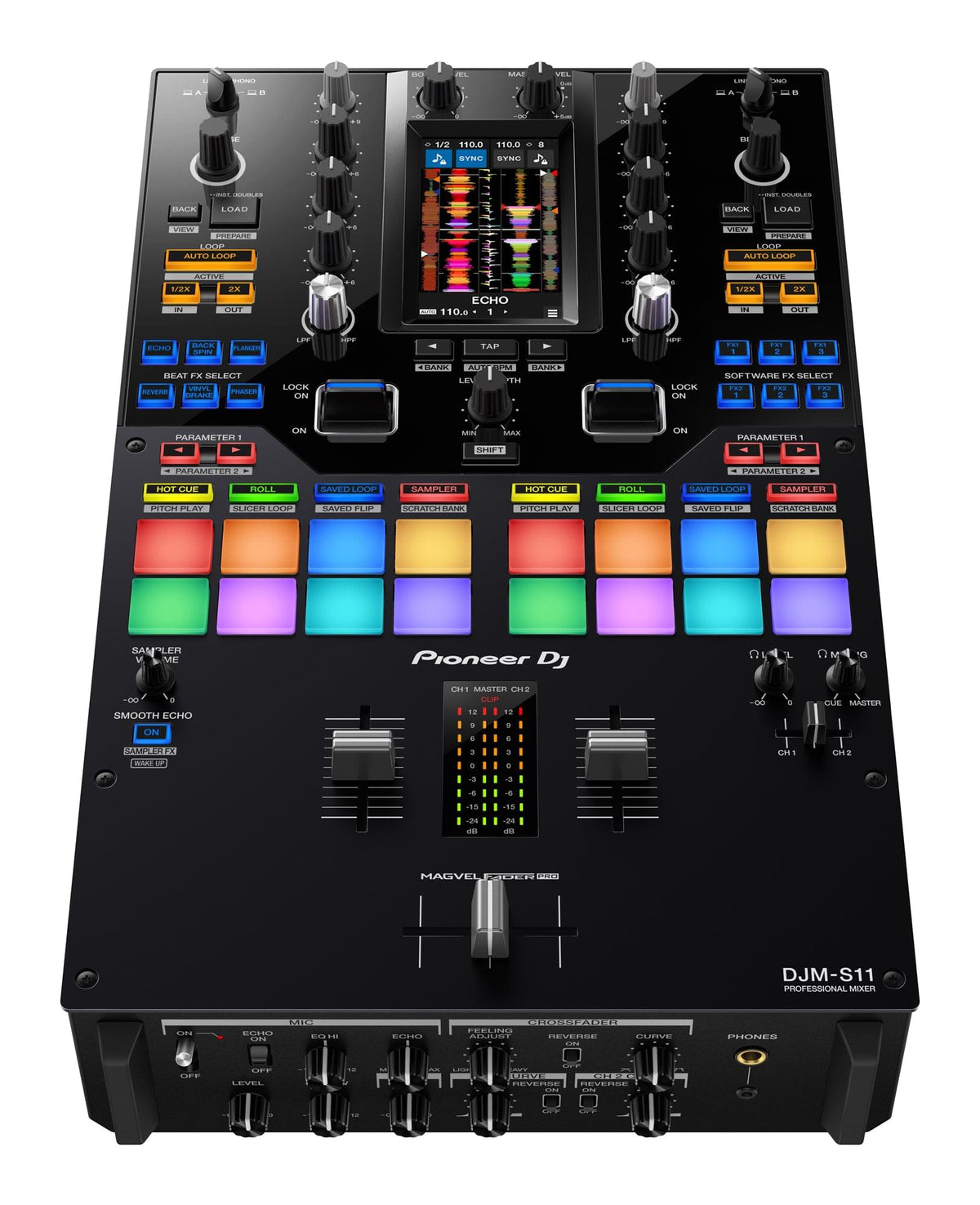 Pioneer DJ DJM-S11 - Professional Scratch Style 2-channel DJ Mixer (Black) - Open Box.