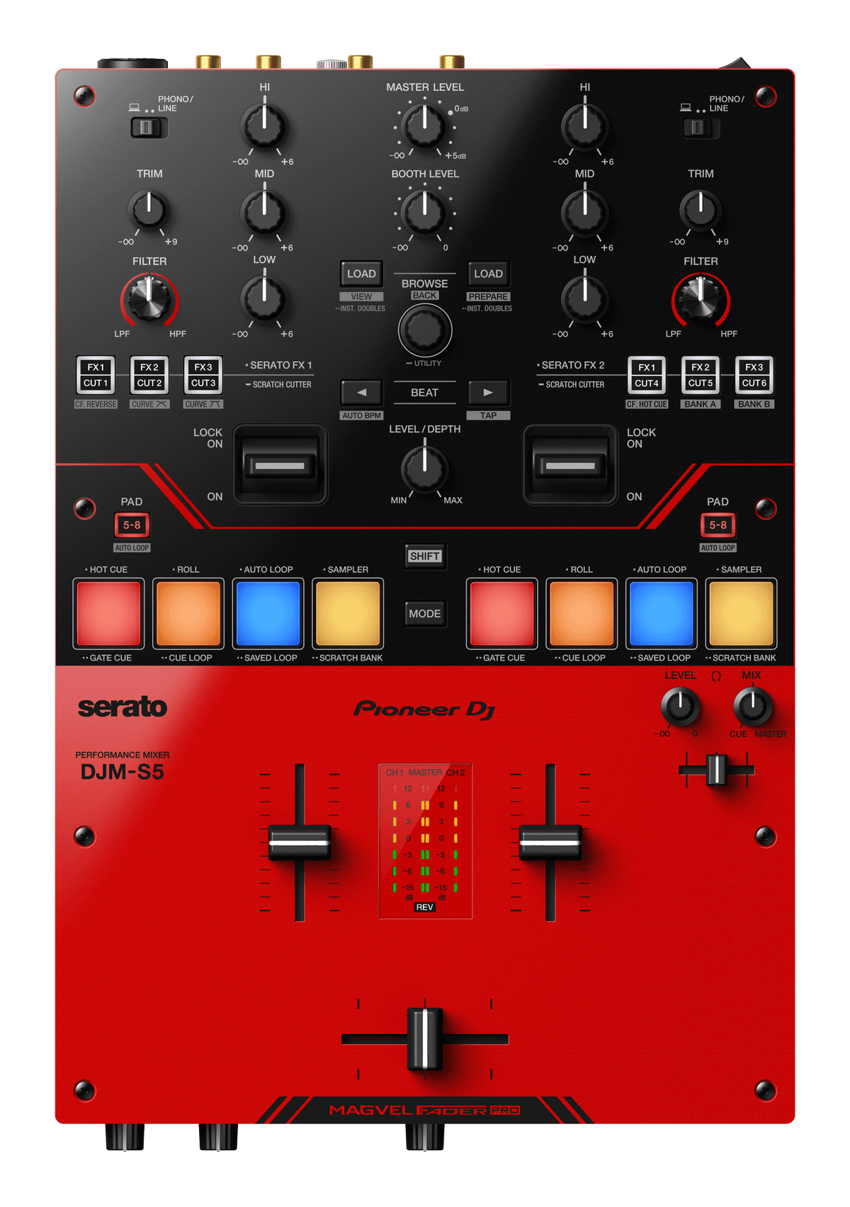 Pioneer DJ DJM-S5 - Scratch-Style 2-Channel DJ Mixer.