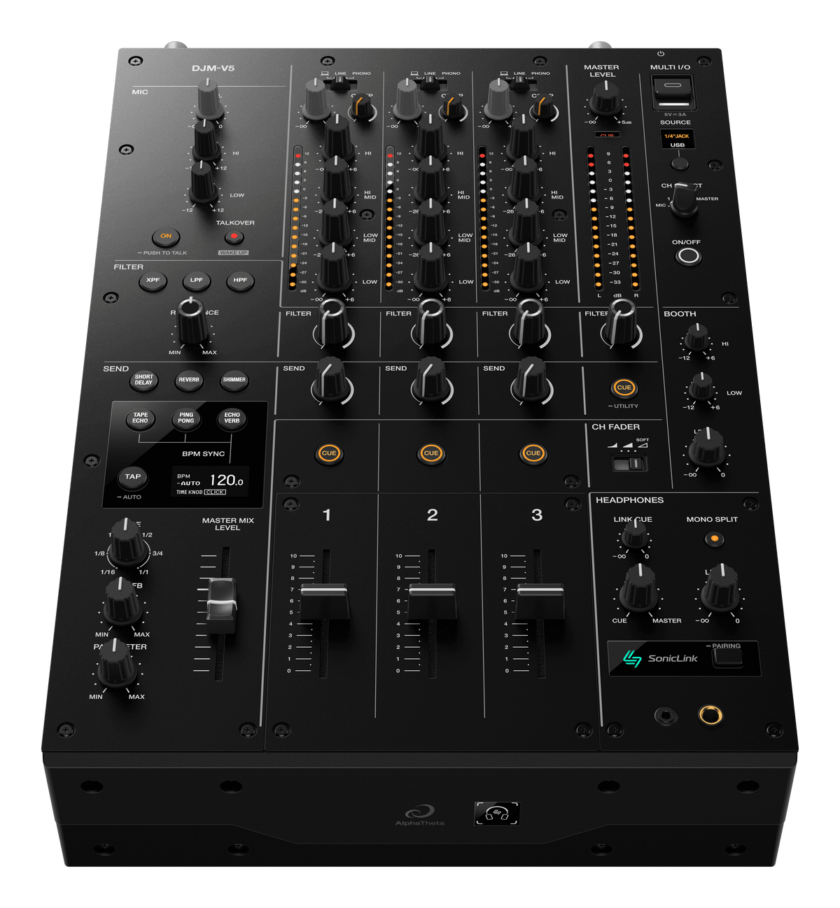 AlphaTheta DJM-V5 - 3-Channel DJ Mixer.