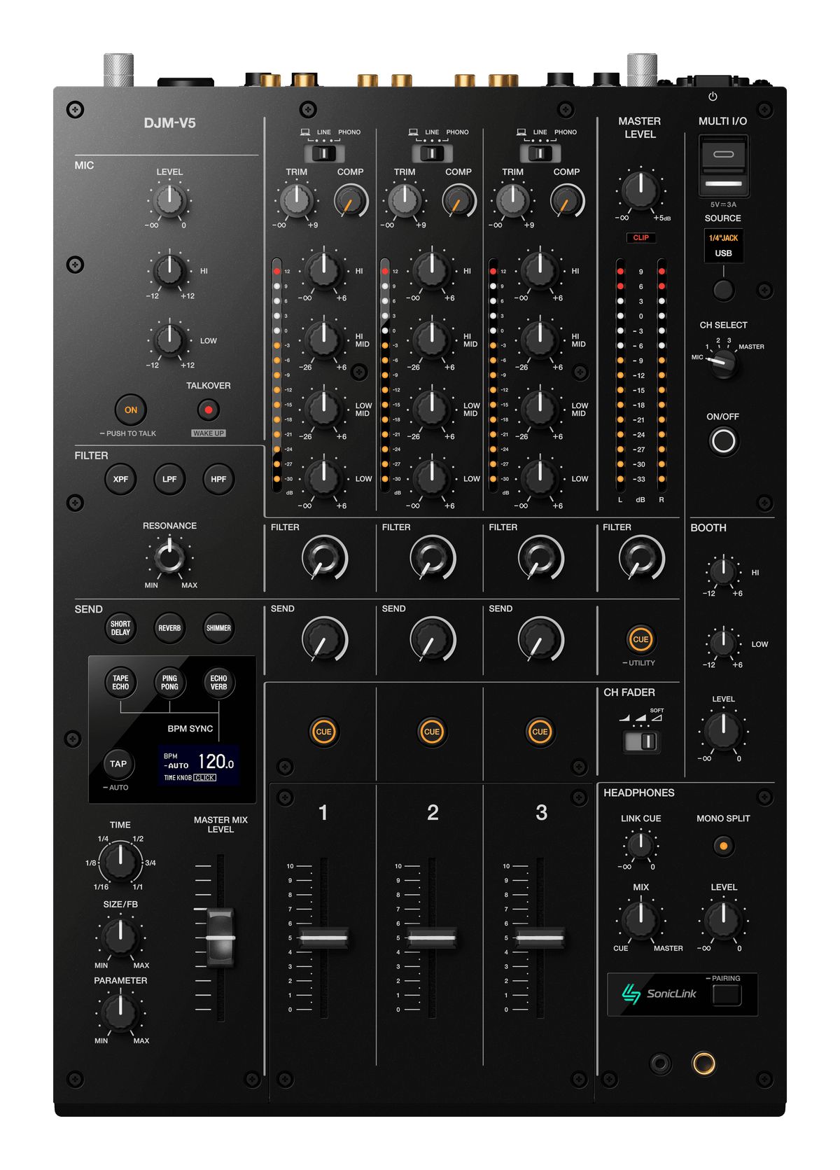 AlphaTheta DJM-V5 - 3-Channel DJ Mixer.