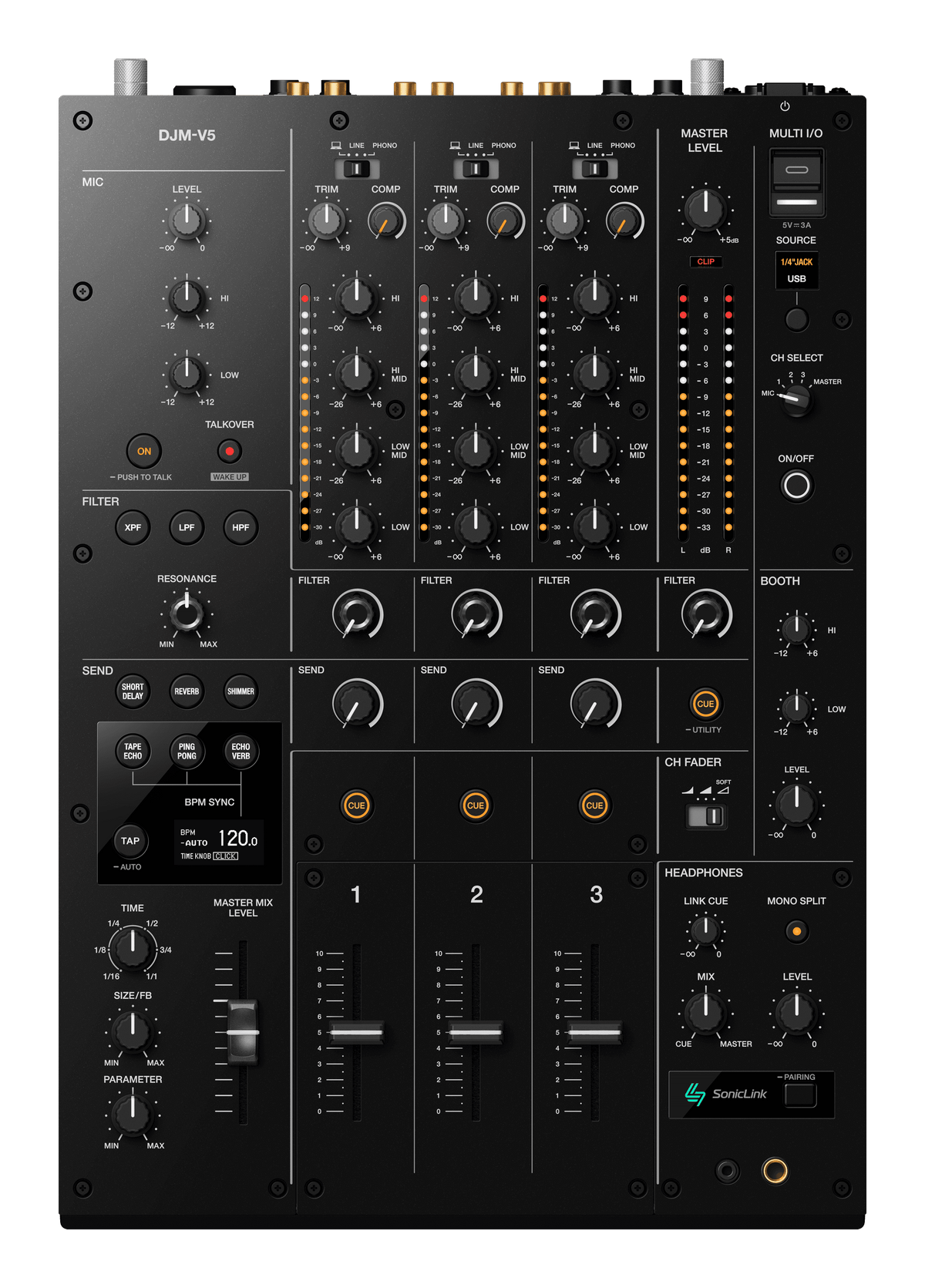 AlphaTheta DJM-V5 - 3-Channel DJ Mixer - Open Box.