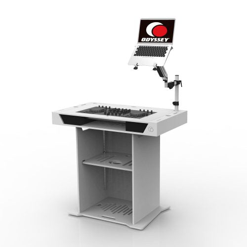 Odyssey DJSTUDIO-W DJ Studio Podium 37 in White - front view