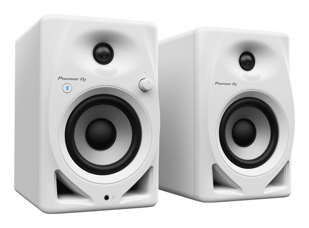 Pioneer DJ DM-40D-BT-W - 4-Inch Desktop Monitor System with Bluetooth Functionality (Pair, White).
