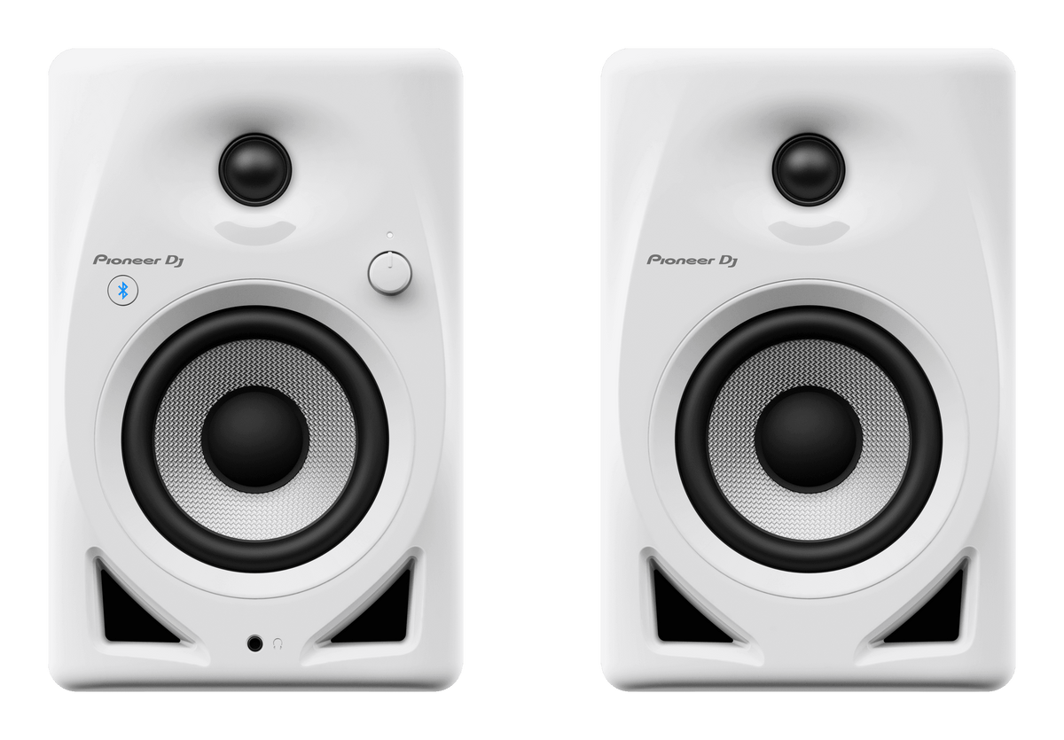 Pioneer DJ DM-40D-BT-W - 4-Inch Desktop Monitor System with Bluetooth Functionality (Pair, White).