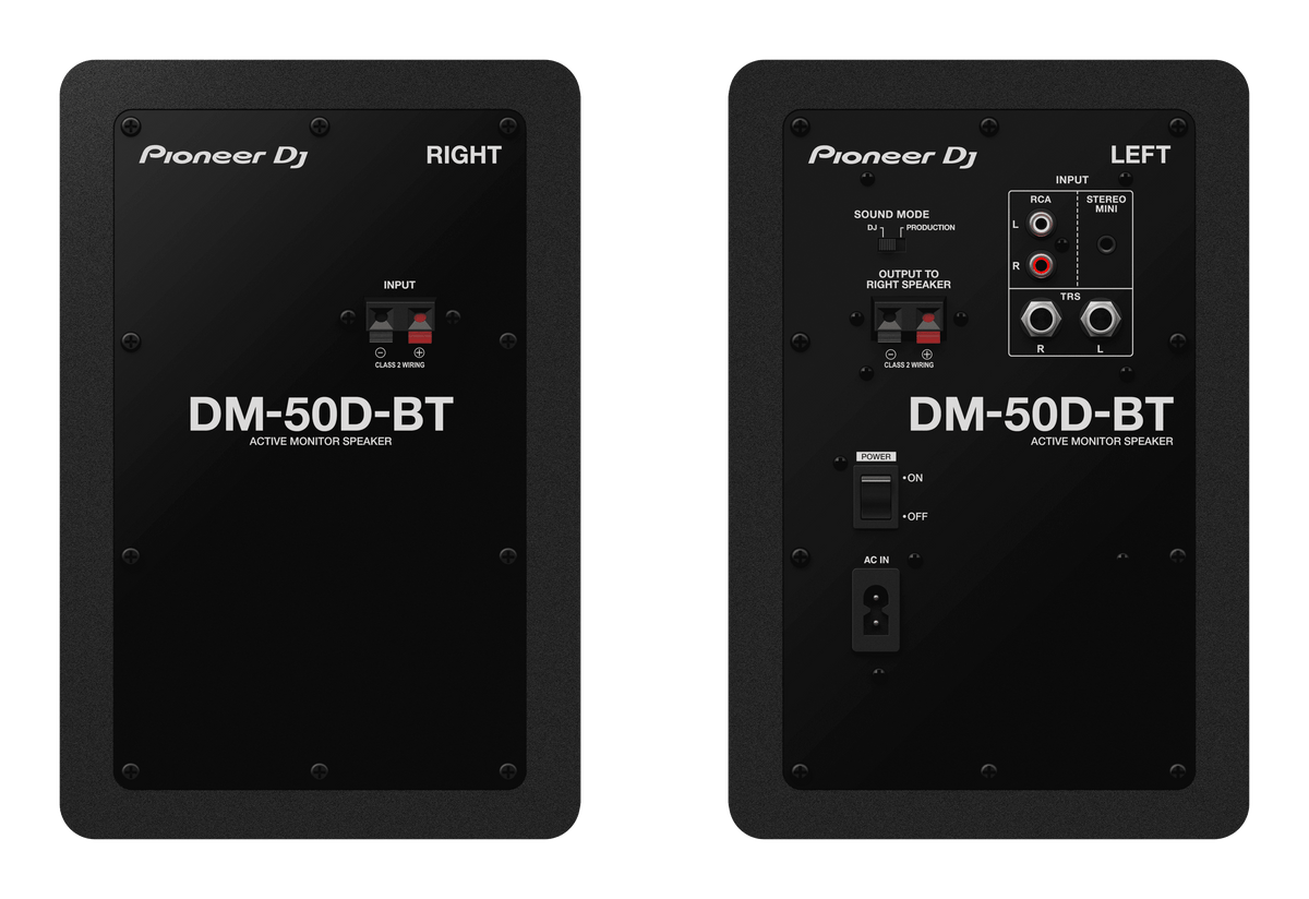 Pioneer DJ DM-50D-BT - 5-Inch Desktop Monitor System with Bluetooth Functionality (Pair, Black).