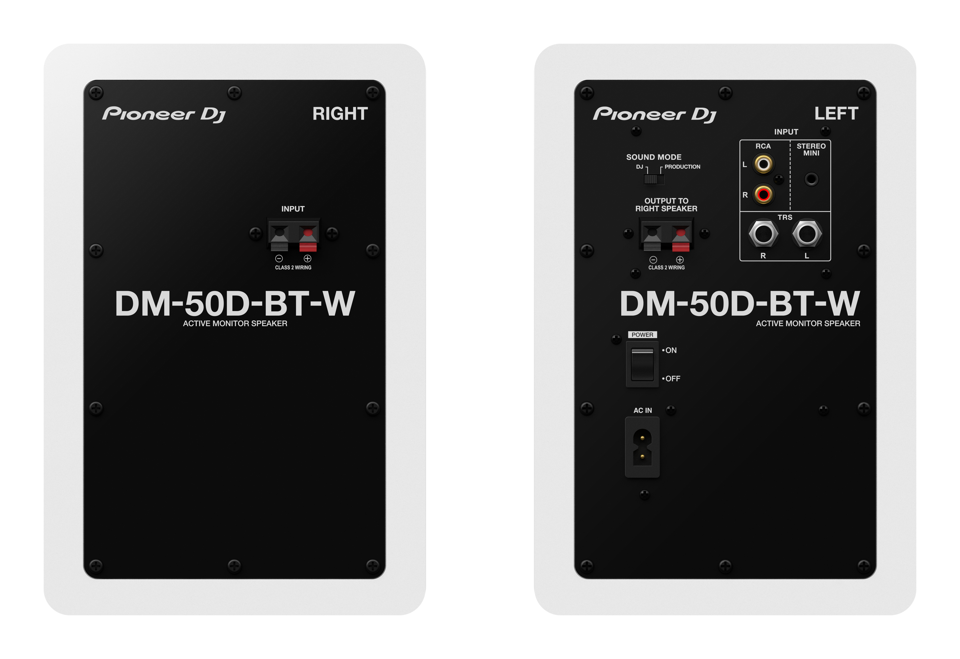 Pioneer DJ DM-50D-BT-W - 5-Inch Desktop Monitor System with Bluetooth Functionality (Pair, White)