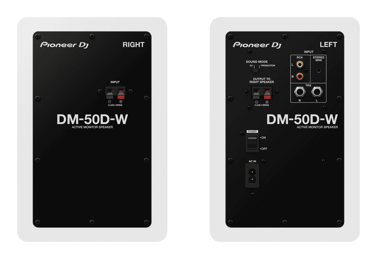 Pioneer DJ DM-50D-W - 5” Desktop Monitor System (Pair, White).