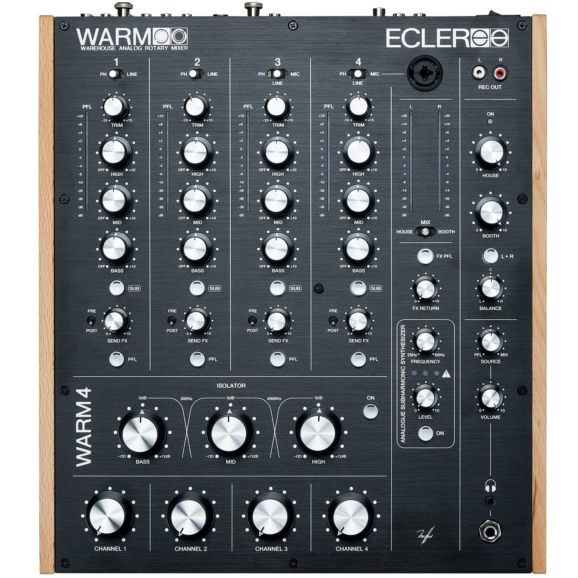 【完全動作極美品】ECLER ロータリーDJミキサー WARM4 ECLER WARM4 Analog 4-Channel Rotary DJ Mixer | The DJ Hookup