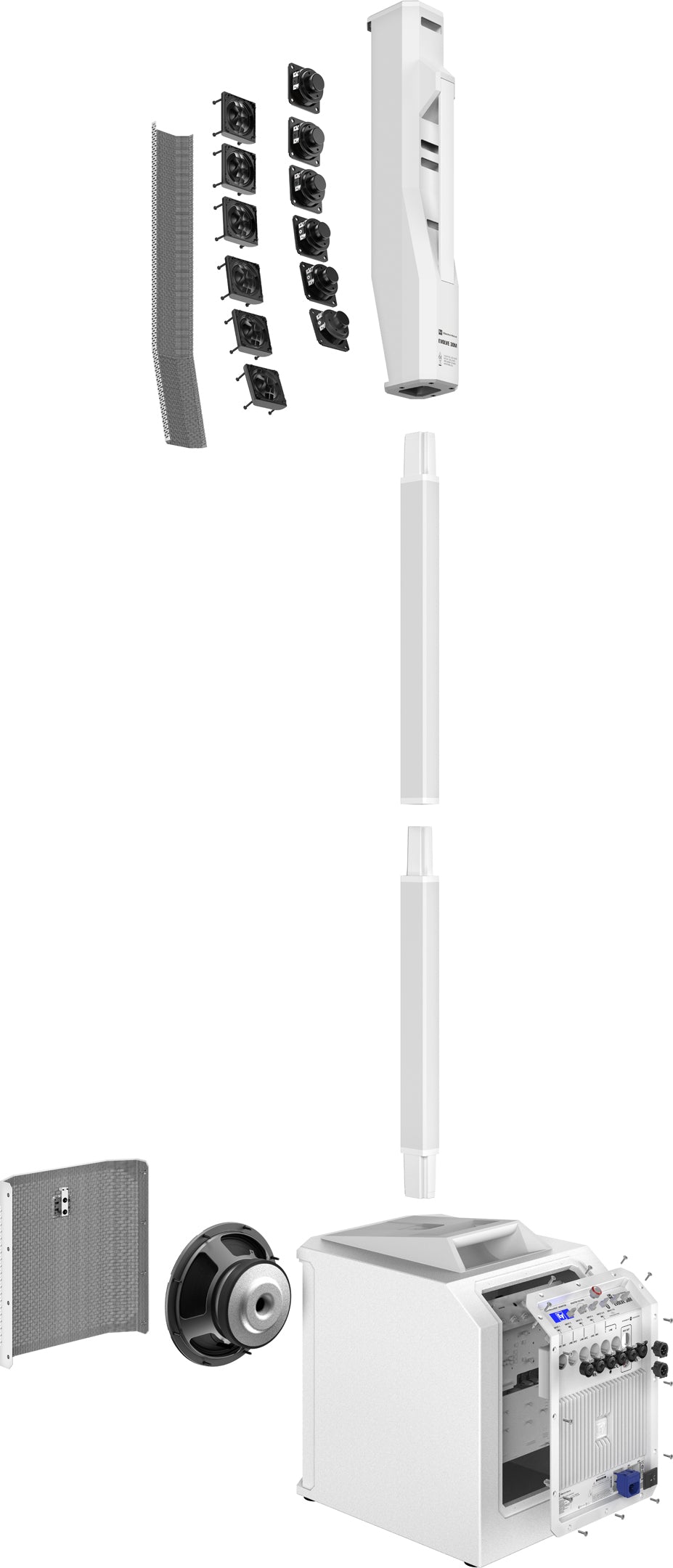 Electro-Voice EVOLVE30M-W - Portable Powered Column System, Global (White)