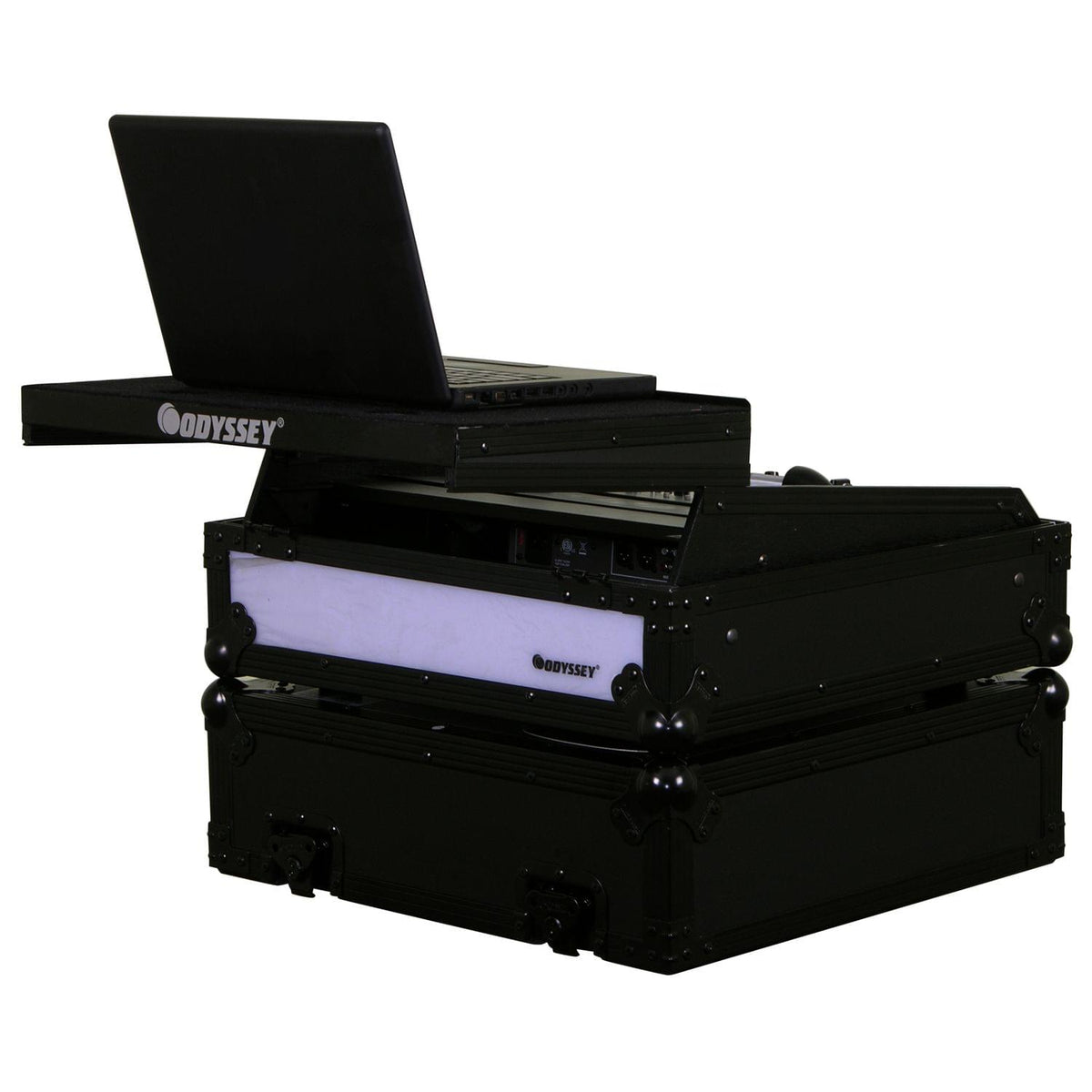 Odyssey FFXGS10BL - Black 10U 19 Inch Rack Mountable Mixer Case with Glide Platform and LED Panel