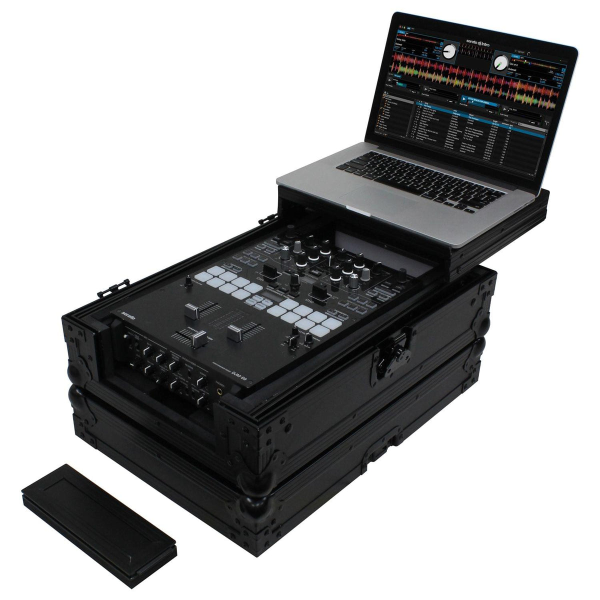 Odyssey FFXGS10MX1XDBL - Black Low Profile Universal 10 Inch Format DJ Mixer Case with Glide Platform and LED Panel