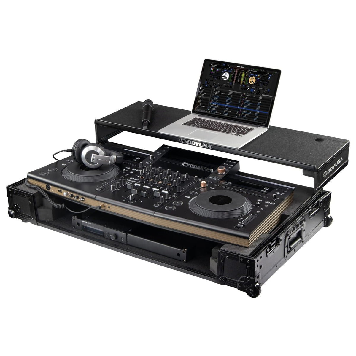Odyssey FFXOPUSQUADCW1 - Pioneer DJ OPUS-QUAD Flight Effects Case with Glide Style Laptop Platform and Wheels.