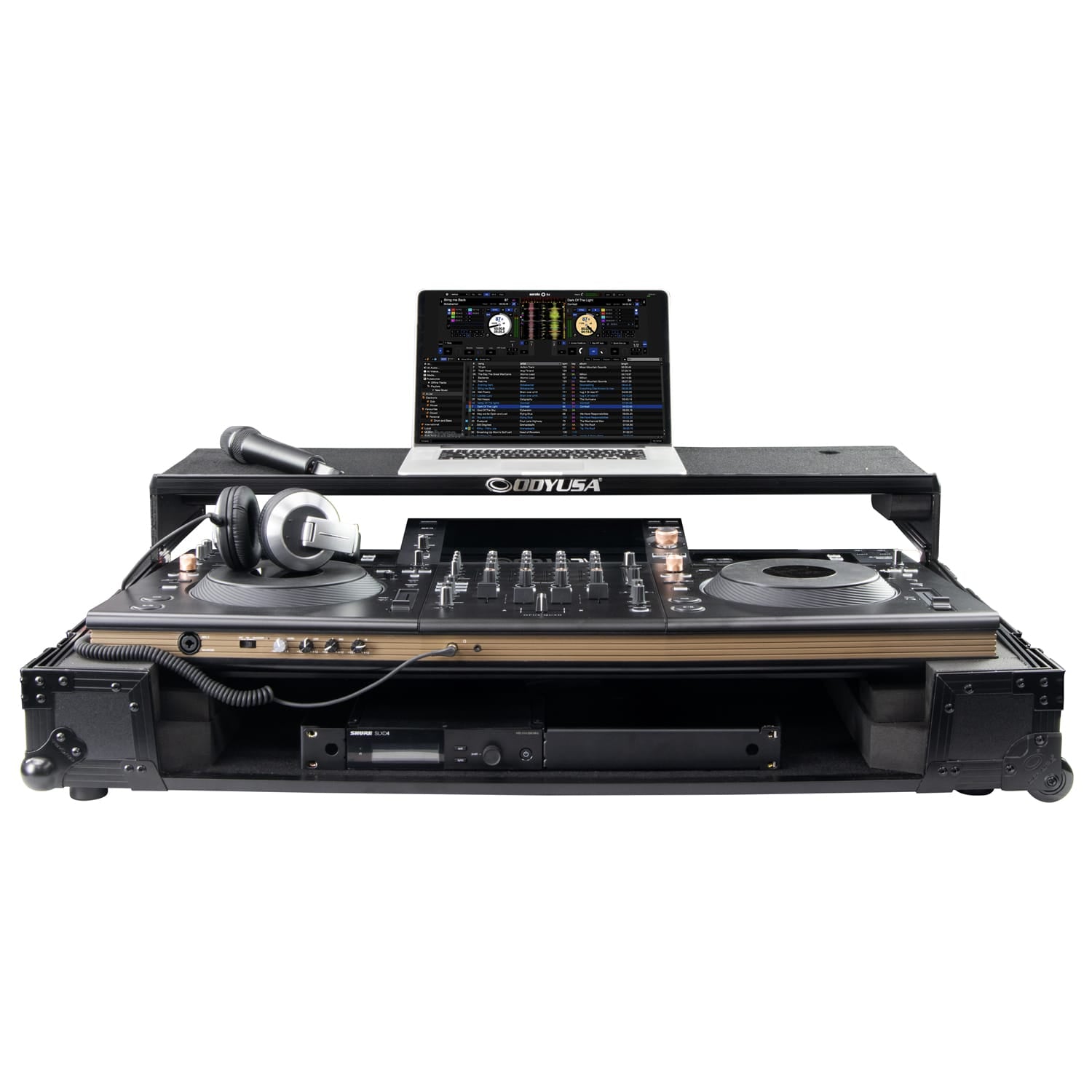 Odyssey FFXOPUSQUADCW1 - Pioneer DJ OPUS-QUAD Flight Effects Case with Glide Style Laptop Platform and Wheels