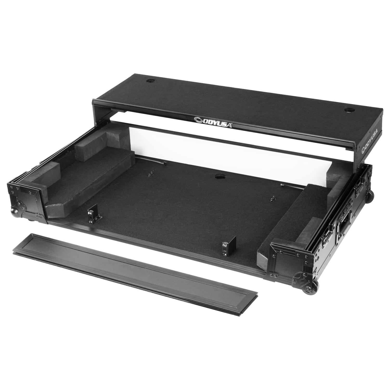 Odyssey FFXXDJAZCW1 - AlphaTheta XDJ-AZ Black Label 1U LED Flight Effects Case with Glide Style Laptop Platform and Wheels