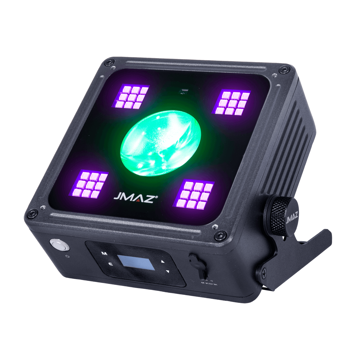 JMAZ MAD PAR RUBIX - 20W RGBA + 36 × 0.5W RGBWW SMD LED IP65 Outdoor Battery-Powered Dual-Effect Par Wash Light with Wireless DMX, Diffuser & Remote