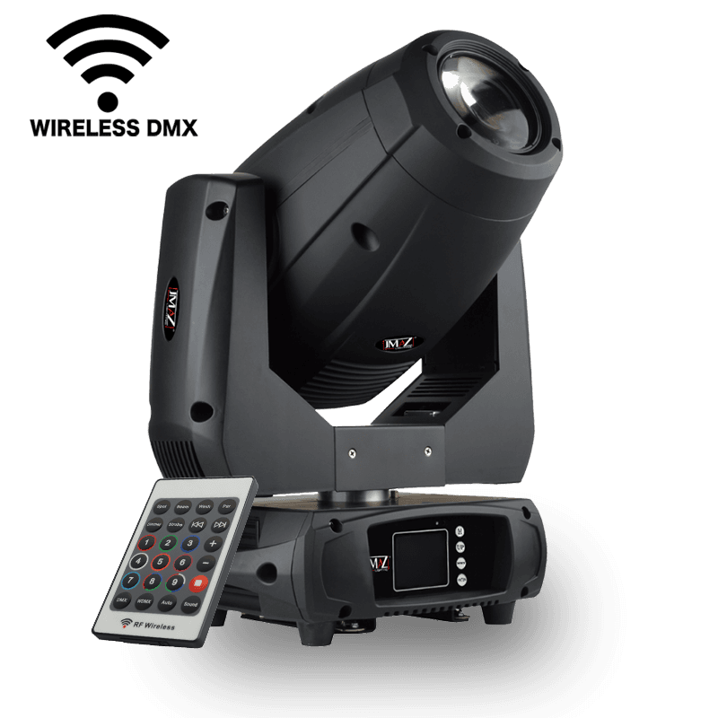 JMAZ ATTCO SPOT 250Z - 250W LED Zoom Spot Moving Head Light with Color, Prism, Gobos & Built-In Wireless DMX