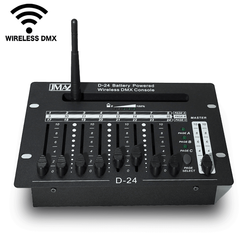 JMAZ D-24 WIRELESS DMX CONTROLLER - D-24 Wireless Battery Powered 24 Channel DMX Controller