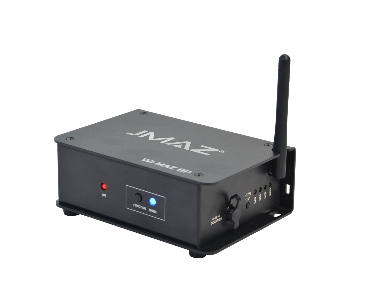 JMAZ Wi-MAZ BP - Battery-Powered Wireless DMX Transceiver with Transmitter/Receiver Modes, DMX Input/Output & WI-MAZ/Generic Protocol Support