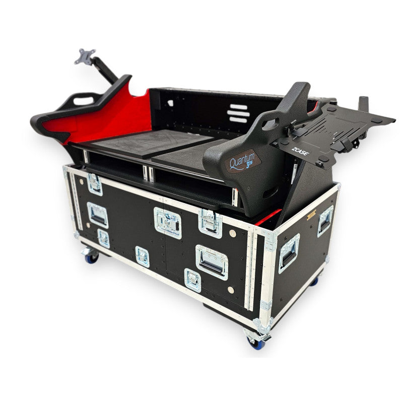 ProX DiGiCo Quantum 326 Flip-Ready Hydraulic Console Easy Retracting Lifting 2x2U Rack Space Flight Case with wheels by ZCASE