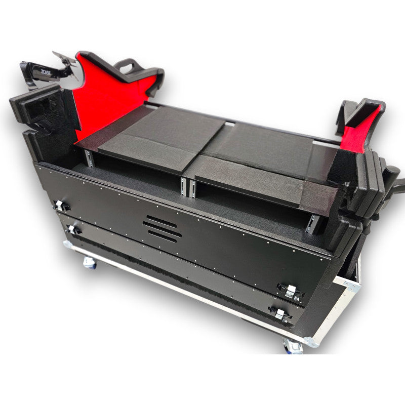 ProX DiGiCo Quantum 326 Flip-Ready Hydraulic Console Easy Retracting Lifting 2x2U Rack Space Flight Case with wheels by ZCASE