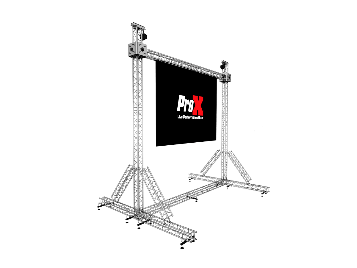 ProX LED Screen Display Panel Video Fly Wall Truss Ground Support System 20'W x 23'H TriGrip.