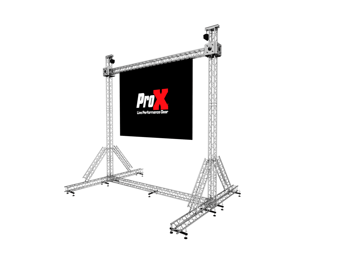 ProX LED Screen Display Panel Video Fly Wall Truss Ground Support System 20'W x 23'H TriGrip.