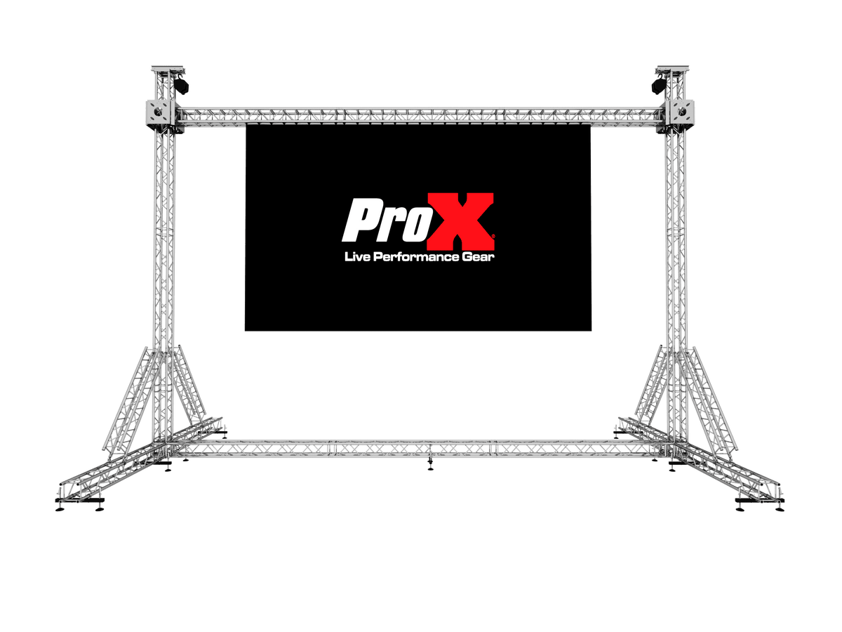 ProX LED Screen Display Panel Video Fly Wall Truss Ground Support System 30'W x 23'H TriGrip.