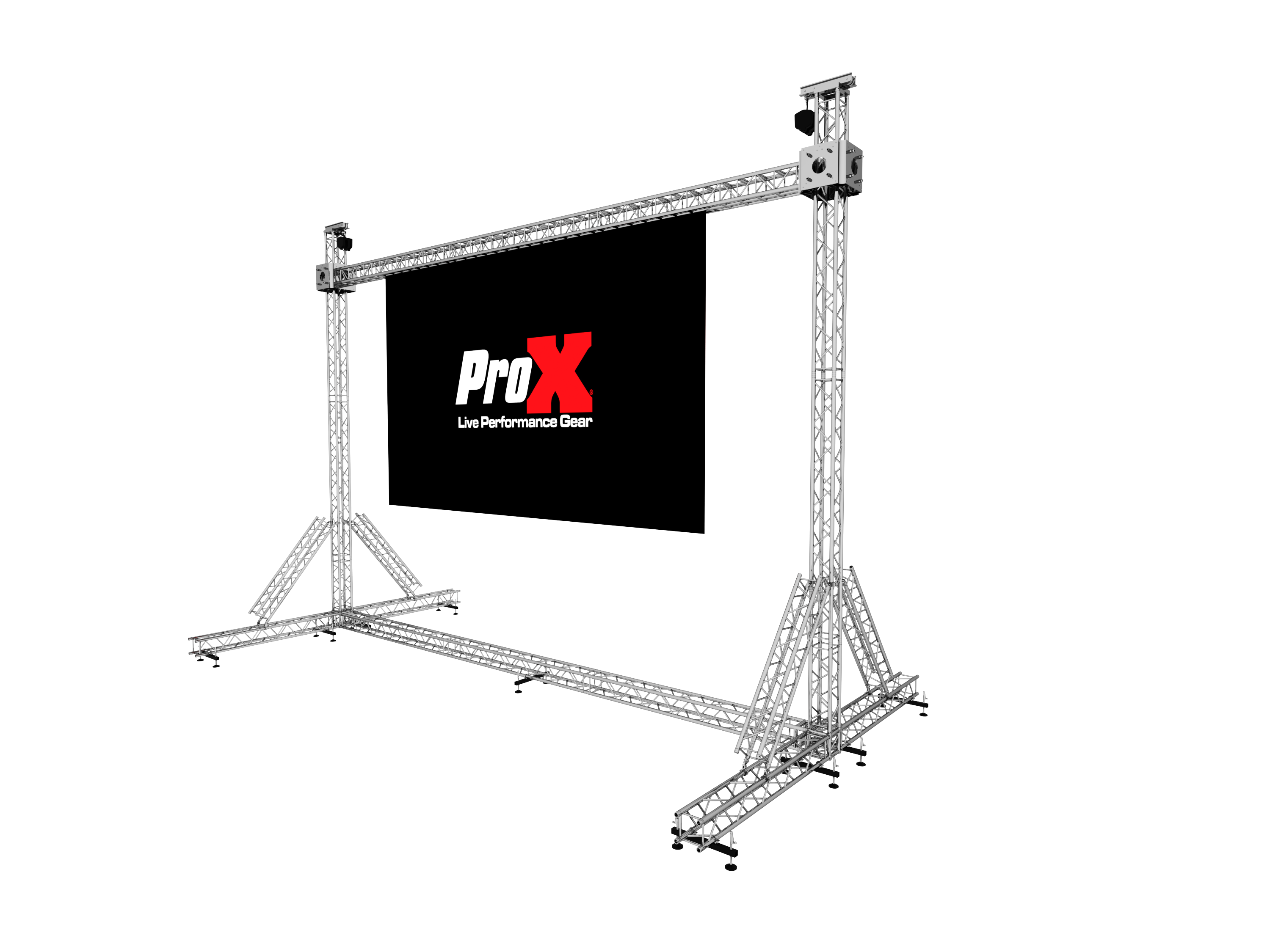 ProX LED Screen Display Panel Video Fly Wall Truss Ground Support System 30'W x 23'H TriGrip