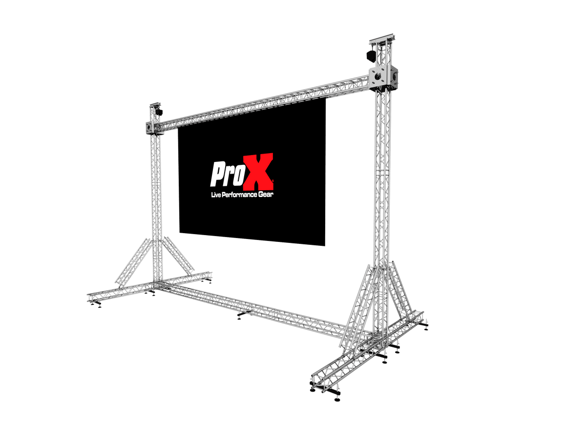 ProX LED Screen Display Panel Video Fly Wall Truss Ground Support System 30'W x 23'H TriGrip.