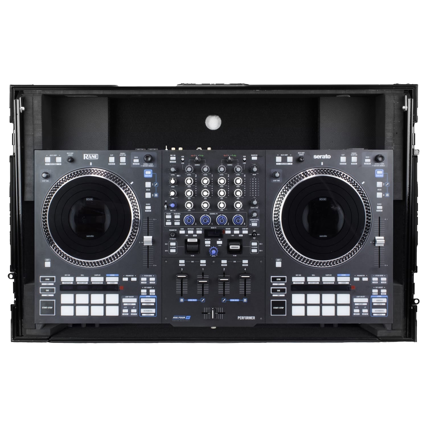 Odyssey FRBLGLP1UWPERFORMER - RANE PERFORMER Black Label 1U Case with Glide Style Laptop Platform and Wheels