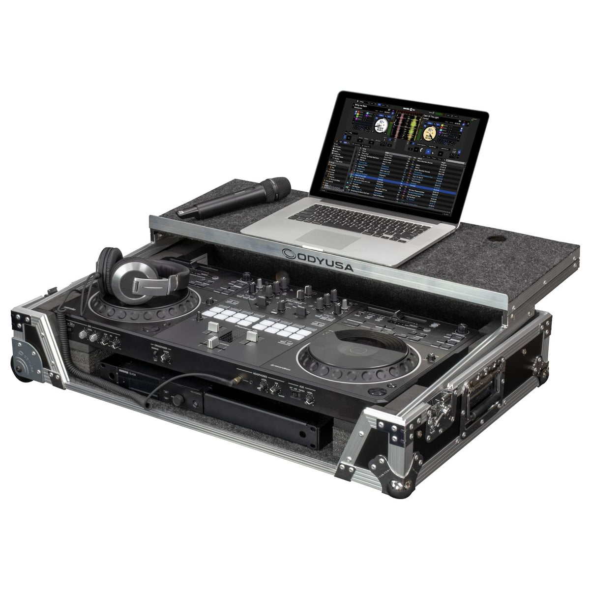 Odyssey FRDDJREV5GPW1U - Pioneer DJ DDJ-REV5 1U Case with Wheels and Laptop Platform.