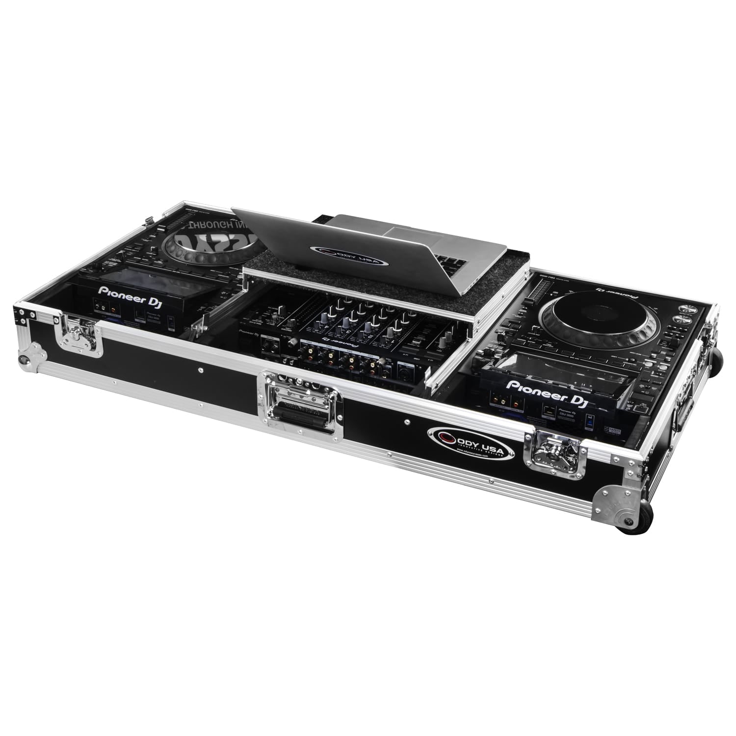 Odyssey FRDJMA9CDJGPW - Odyssey DJM-A9 and CDJ-3000 or Similar Size Gear DJ Coffin Case with Glide Style Laptop Platform