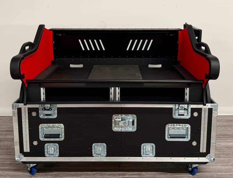 ProX XZF-SSLL550 D2x2U - For Solid State Logic SSL L550 Flip-Ready Hydraulic Console Easy Retracting Lifting Flight Case by ZCASE