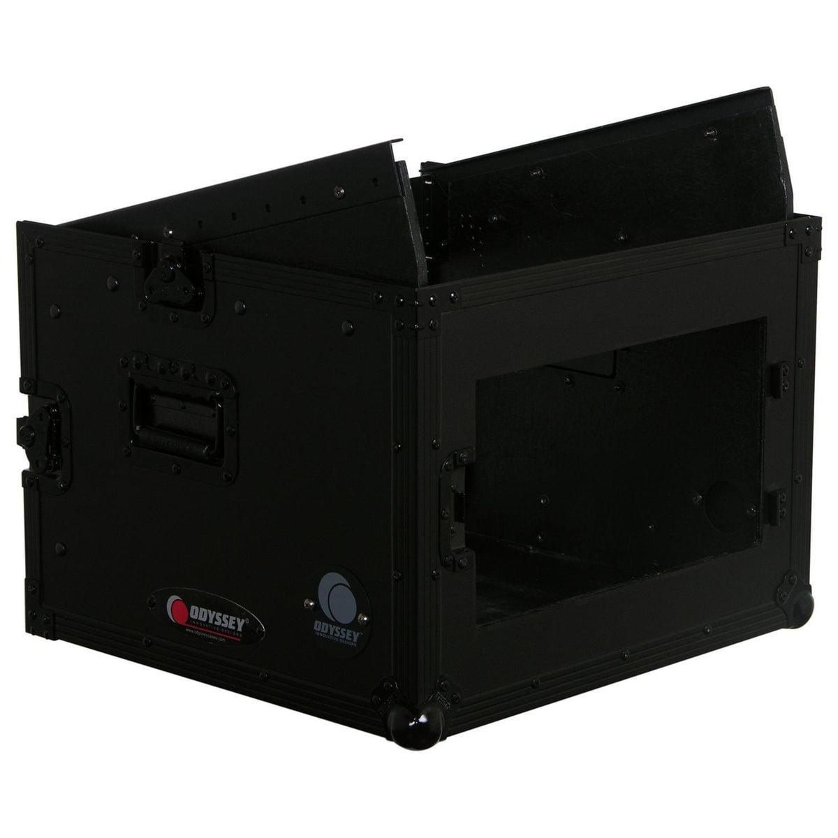 Odyssey FZ1006BL Black 10U Top Slanted 6U Vertical Pro Combo Rack - Image 2