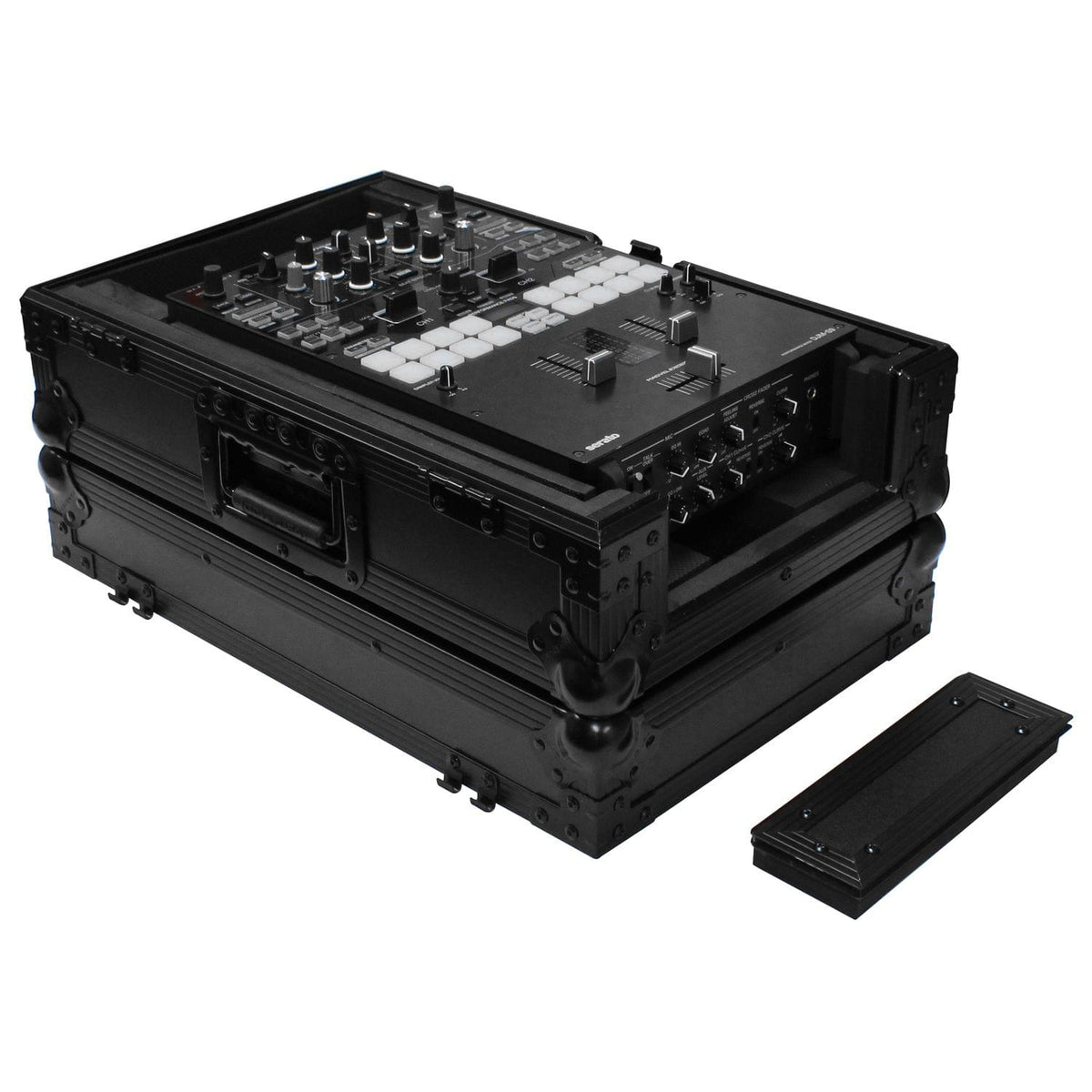 Odyssey FZ10MIXXDBL - Universal Black 10″ Format DJ Mixer Flight Case with Extra Deep Rear Compartment.