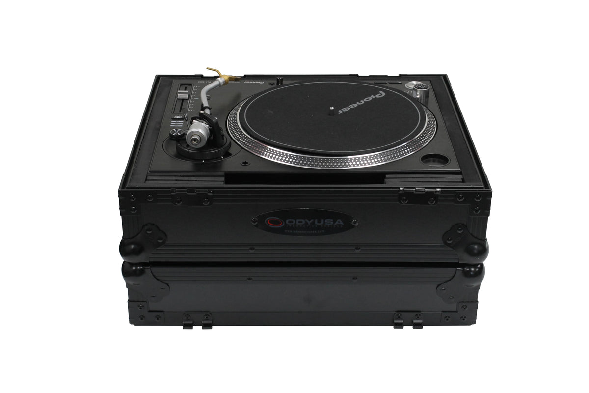 Odyssey FZ1200BL - All Black Technics 1200 Style DJ Turntable Flight Case.