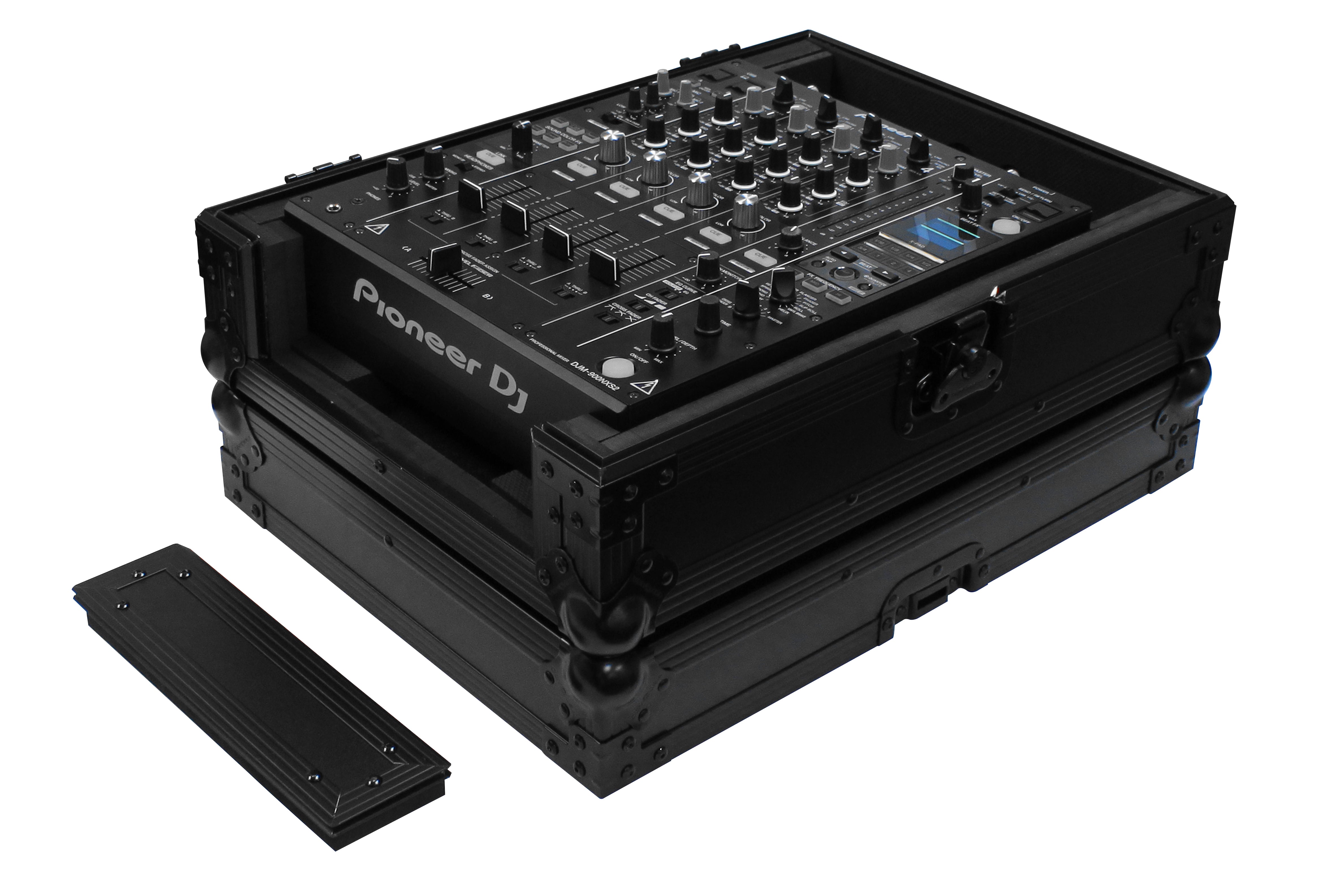 Odyssey FZ12MIXXDBL - All Black Universal 12" Format DJ Mixer Case Pro-Duty with Extra Deep Rear Cable Space