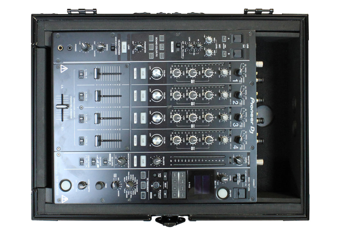 Odyssey FZ12MIXXDBL - All Black Universal 12" Format DJ Mixer Case Pro-Duty with Extra Deep Rear Cable Space.