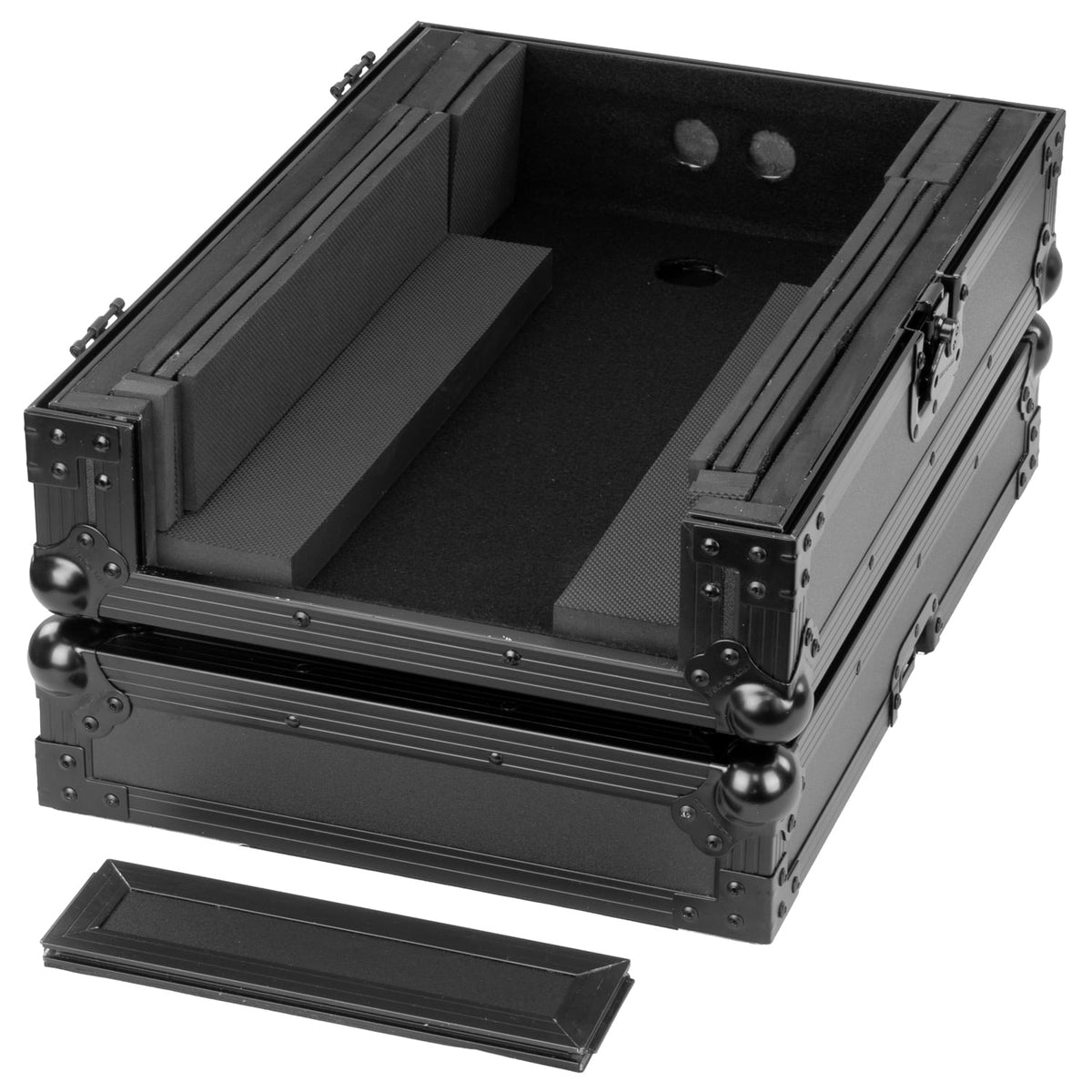 Odyssey FZ13MIXXDBL - Universal Black 13" Format DJ Mixer Flight Case with Extra Deep Rear Cable Compartment.